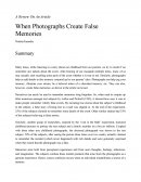 A Review on an Article - When Photographs Create False Memories