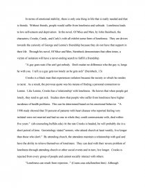 of mice and men loneliness essay introduction