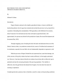 Thesis Essay Example Essay Preview Rice Production And Consumption Trends In Negros Oriental High School Application Essay Samples also High School Persuasive Essay Topics Rice Production And Consumption Trends In Negros Oriental College Essay On Modern Science