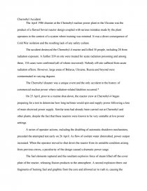 Реферат: Chernobyl Nuclear Accident Essay Research Paper Early Реферат: Chernobyl Nuclear Accident Essay Research Paper Early