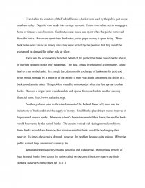 federal reserve system essay