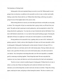 achieving goals essay