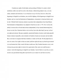 freedom essays