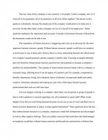 evolution of human resource management essay