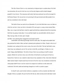 Реферат: Life Of Jesus Essay Research Paper The