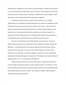 bipolar disorder essay outline