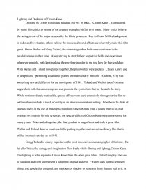 Essay With Footnotes Essay Preview Lighting Of Citizen Kane Satire Essay also Example Of An Essay Proposal Lighting Of Citizen Kane Free Essays A Level History Essays