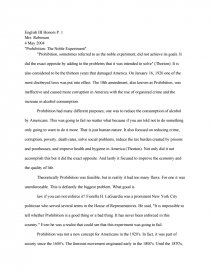 prohibition essay topics