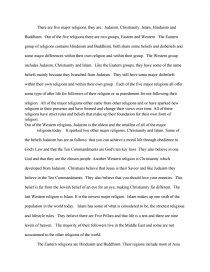 world religions essay
