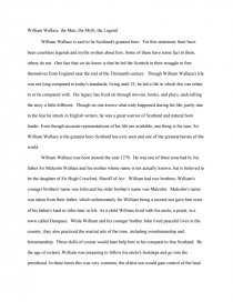 Реферат: William Wallace Essay Research Paper William WallaceWhat