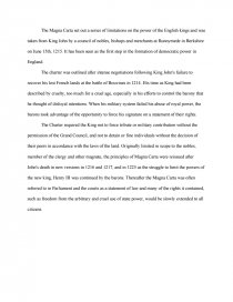 High School Narrative Essay Essay Preview Magna Carta English Essay My Best Friend also Essay On Terrorism In English Magna Carta Essays Topics For English Essays
