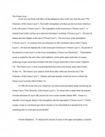 ozone depletion essay