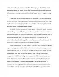 teenage suicide essay