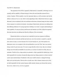 determinism essay