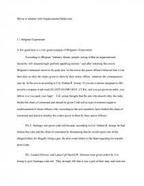 A Few Good Men Monologue A Few Good Men' In Relation With Organizational Behaviour - Research Paper