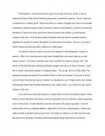 violence in sports essay