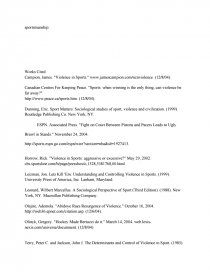violence in sports essay