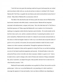 machiavelli the prince essay
