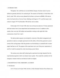 Реферат: Chernobyl Nuclear Accident Essay Research Paper Early Реферат: Chernobyl Nuclear Accident Essay Research Paper Early