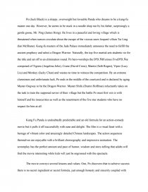 Kung Fu Panda Research Paper
