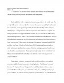 'A Discussion Of The Advances Of Post Traumatic Stress Disorder (Ptsd) Management And The Lessons Applicable To Future Occupational Stress Management'.