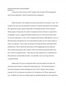 'A Discussion Of The Advances Of Post Traumatic Stress Disorder (Ptsd) Management And The Lessons Applicable To Future Occupational Stress Management'.