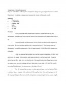 Temperature--Volume Relatationship