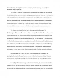 distance learning essay