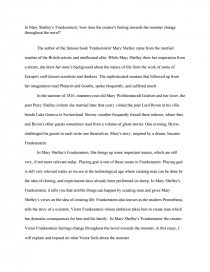 frankenstein essay topics