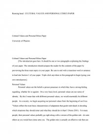 personal ethics paper