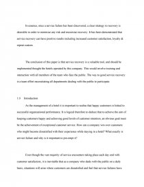 essay on service recovery