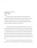 Cultural Values And Personal Ethics