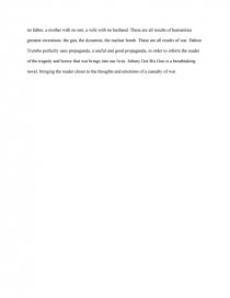johnny got his gun essay