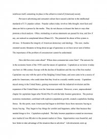 over consumerism essays