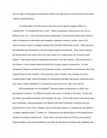 consumerism essay thesis
