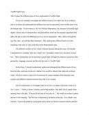 12th Night Love Essay