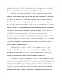 Реферат: Organ Donation Essay Research Paper Lane HamiltonPersuasion