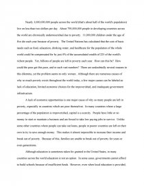 causes of poverty essay