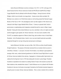 Реферат: Jackie RobinsonHis Contributi Essay Research Paper Jackie