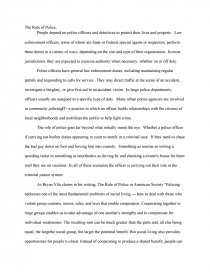 essay about being a police officer