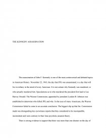 Реферат: Jfk Assassination Essay Essay Research Paper JFK