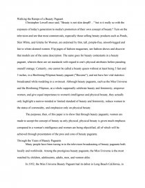 walking the ramps of a beauty pageant term papers beauty contest essay