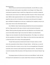 stranger in the village essay