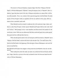 the masque of the red death symbolism essay