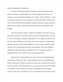 mending wall robert frost analysis