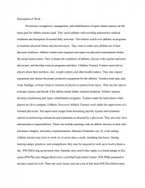 Athletic Training Essay