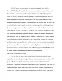 business ethics essay