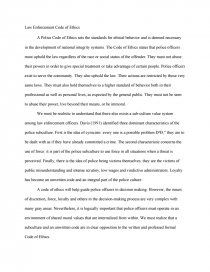 Law Enforcement Code Of Ethics Term Papers Law Enforcement Code Of Ethics Term Papers