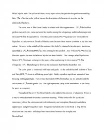 great gatsby color symbolism essay