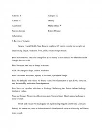 example of a health history report book report health history example